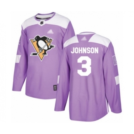 Youth Pittsburgh Penguins #3 Jack Johnson Authentic Purple Fights Cancer Practice Hockey Jersey Youth Pittsburgh Penguins #3 Jack Johnson Authentic Purple Fights Cancer Practice Hockey Jersey