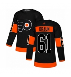 Men's Philadelphia Flyers #61 Justin Braun Authentic Black Alternate Hockey Jersey