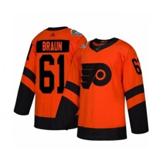 Women's Philadelphia Flyers #61 Justin Braun Authentic Orange 2019 Stadium Series Hockey Jersey Women's Philadelphia Flyers #61 Justin Braun Authentic Orange 2019 Stadium Series Hockey Jersey