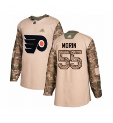 Men's Philadelphia Flyers #55 Samuel Morin Authentic Camo Veterans Day Practice Hockey Jersey