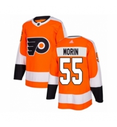 Men's Philadelphia Flyers #55 Samuel Morin Authentic Orange Home Hockey Jersey