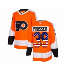 Men's Philadelphia Flyers #39 Nate Prosser Authentic Orange USA Flag Fashion Hockey Jersey
