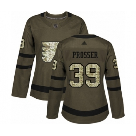 Women's Philadelphia Flyers #39 Nate Prosser Authentic Green Salute to Service Hockey Jersey Women's Philadelphia Flyers #39 Nate Prosser Authentic Green Salute to Service Hockey Jersey