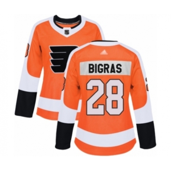 Women's Philadelphia Flyers #28 Chris Bigras Authentic Orange Home Hockey Jersey Women's Philadelphia Flyers #28 Chris Bigras Authentic Orange Home Hockey Jersey