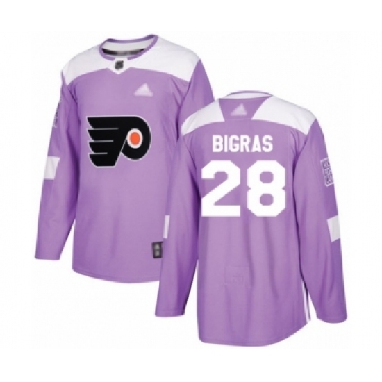Youth Philadelphia Flyers #28 Chris Bigras Authentic Purple Fights Cancer Practice Hockey Jersey Youth Philadelphia Flyers #28 Chris Bigras Authentic Purple Fights Cancer Practice Hockey Jersey