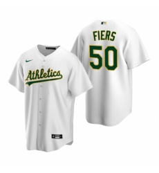 Men's Nike Oakland Athletics #50 Mike Fiers White Home Stitched Baseball Jersey