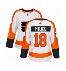Women's Philadelphia Flyers #18 Tyler Pitlick Authentic White Away Hockey Jersey