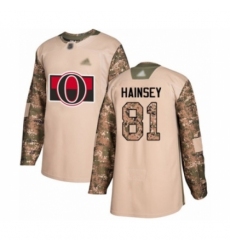 Men's Ottawa Senators #81 Ron Hainsey Authentic Camo Veterans Day Practice Hockey Jersey