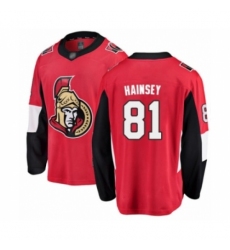 Men's Ottawa Senators #81 Ron Hainsey Fanatics Branded Red Home Breakaway Hockey Jersey