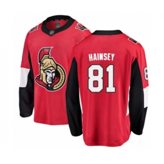 Men's Ottawa Senators #81 Ron Hainsey Fanatics Branded Red Home Breakaway Hockey Jersey Men's Ottawa Senators #81 Ron Hainsey Fanatics Branded Red Home Breakaway Hockey Jersey