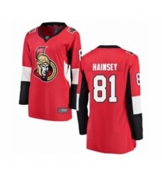 Women's Ottawa Senators #81 Ron Hainsey Fanatics Branded Red Home Breakaway Hockey Jersey