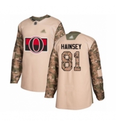Youth Ottawa Senators #81 Ron Hainsey Authentic Camo Veterans Day Practice Hockey Jersey