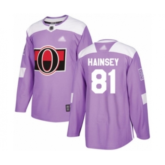 Youth Ottawa Senators #81 Ron Hainsey Authentic Purple Fights Cancer Practice Hockey Jersey Youth Ottawa Senators #81 Ron Hainsey Authentic Purple Fights Cancer Practice Hockey Jersey