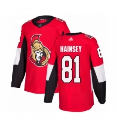 Youth Ottawa Senators #81 Ron Hainsey Authentic Red Home Hockey Jersey