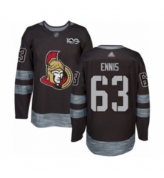 Men's Ottawa Senators #63 Tyler Ennis Authentic Black 1917-2017 100th Anniversary Hockey Jersey