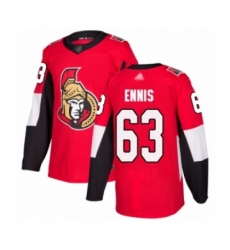 Men's Ottawa Senators #63 Tyler Ennis Authentic Red Home Hockey Jersey