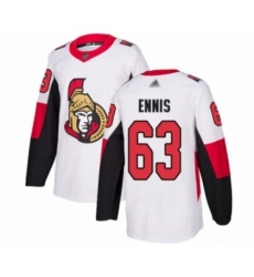 Men's Ottawa Senators #63 Tyler Ennis Authentic White Away Hockey Jersey