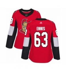 Women's Ottawa Senators #63 Tyler Ennis Authentic Red Home Hockey Jersey