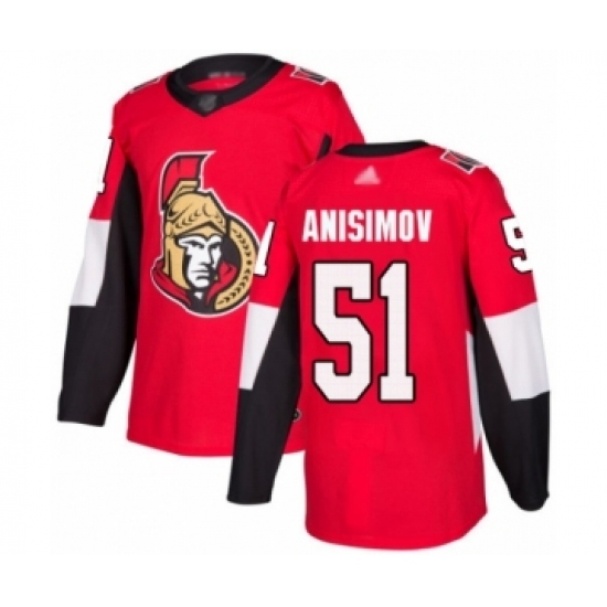 Men's Ottawa Senators #51 Artem Anisimov Authentic Red Home Hockey Jersey Men's Ottawa Senators #51 Artem Anisimov Authentic Red Home Hockey Jersey