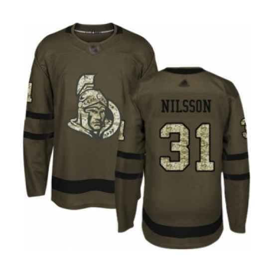 Men's Ottawa Senators #31 Anders Nilsson Authentic Green Salute to Service Hockey Jersey Men's Ottawa Senators #31 Anders Nilsson Authentic Green Salute to Service Hockey Jersey
