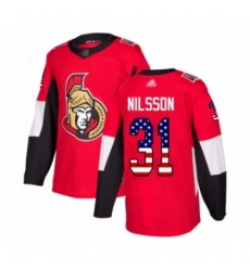 Men's Ottawa Senators #31 Anders Nilsson Authentic Red USA Flag Fashion Hockey Jersey