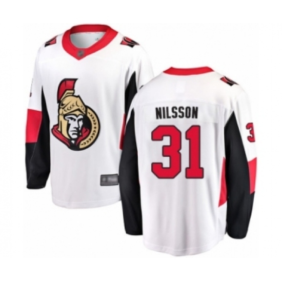 Men's Ottawa Senators #31 Anders Nilsson Fanatics Branded White Away Breakaway Hockey Jersey Men's Ottawa Senators #31 Anders Nilsson Fanatics Branded White Away Breakaway Hockey Jersey