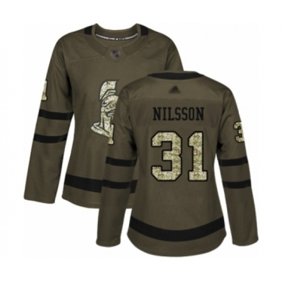 Women's Ottawa Senators #31 Anders Nilsson Authentic Green Salute to Service Hockey Jersey Women's Ottawa Senators #31 Anders Nilsson Authentic Green Salute to Service Hockey Jersey