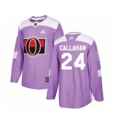 Men's Ottawa Senators #24 Ryan Callahan Authentic Purple Fights Cancer Practice Hockey Jersey