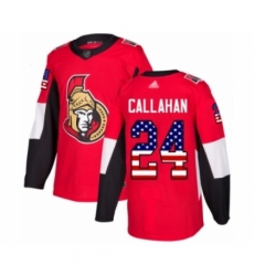 Men's Ottawa Senators #24 Ryan Callahan Authentic Red USA Flag Fashion Hockey Jersey