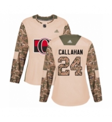 Women's Ottawa Senators #24 Ryan Callahan Authentic Camo Veterans Day Practice Hockey Jersey