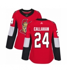 Women's Ottawa Senators #24 Ryan Callahan Authentic Red Home Hockey Jersey