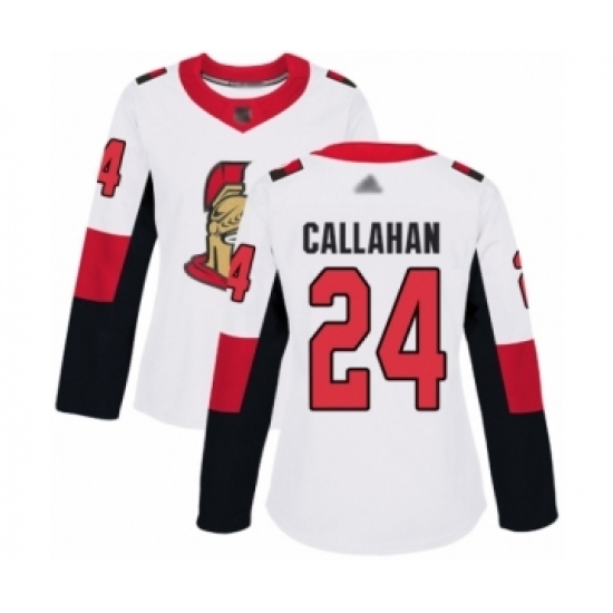 Women's Ottawa Senators #24 Ryan Callahan Authentic White Away Hockey Jersey Women's Ottawa Senators #24 Ryan Callahan Authentic White Away Hockey Jersey