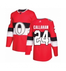 Youth Ottawa Senators #24 Ryan Callahan Authentic Red 2017 100 Classic Hockey Jersey
