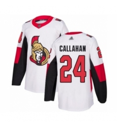 Youth Ottawa Senators #24 Ryan Callahan Authentic White Away Hockey Jersey