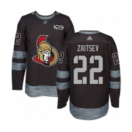 Men's Ottawa Senators #22 Nikita Zaitsev Authentic Black 1917-2017 100th Anniversary Hockey Jersey Men's Ottawa Senators #22 Nikita Zaitsev Authentic Black 1917-2017 100th Anniversary Hockey Jersey