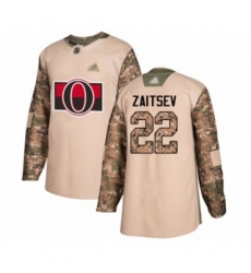 Men's Ottawa Senators #22 Nikita Zaitsev Authentic Camo Veterans Day Practice Hockey Jersey