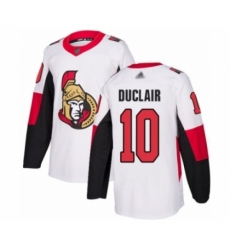 Men's Ottawa Senators #10 Anthony Duclair Authentic White Away Hockey Jersey