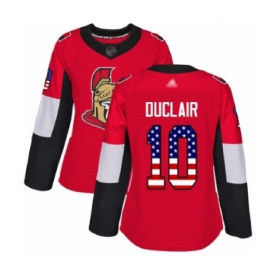 Women's Ottawa Senators #10 Anthony Duclair Authentic Red USA Flag Fashion Hockey Jersey Women's Ottawa Senators #10 Anthony Duclair Authentic Red USA Flag Fashion Hockey Jersey