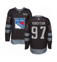Men's New York Rangers #97 Matthew Robertson Authentic Black 1917-2017 100th Anniversary Hockey Jersey