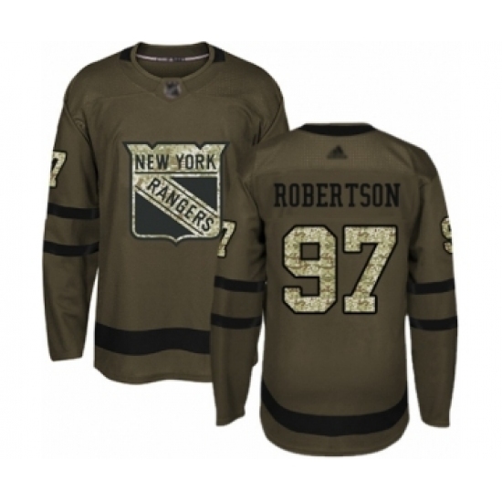 Men's New York Rangers #97 Matthew Robertson Authentic Green Salute to Service Hockey Jersey Men's New York Rangers #97 Matthew Robertson Authentic Green Salute to Service Hockey Jersey