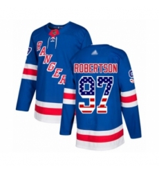 Men's New York Rangers #97 Matthew Robertson Authentic Royal Blue USA Flag Fashion Hockey Jersey