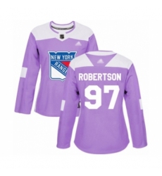 Women's New York Rangers #97 Matthew Robertson Authentic Purple Fights Cancer Practice Hockey Jersey