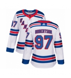 Women's New York Rangers #97 Matthew Robertson Authentic White Away Hockey Jersey