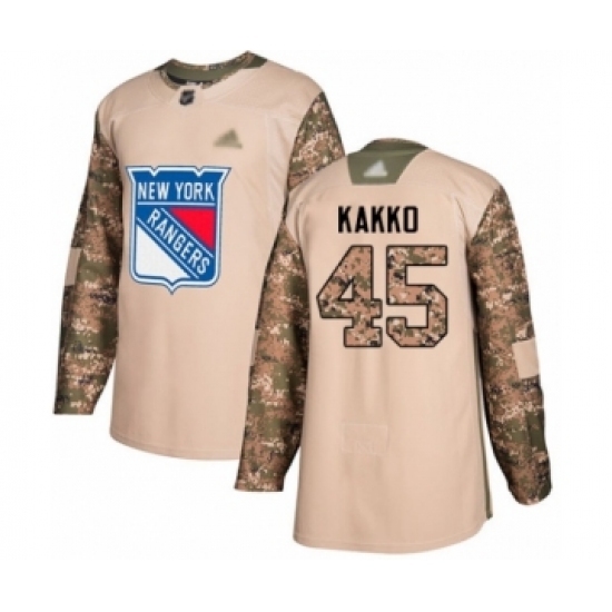Men's New York Rangers #45 Kaapo Kakko Authentic Camo Veterans Day Practice Hockey Jersey Men's New York Rangers #45 Kaapo Kakko Authentic Camo Veterans Day Practice Hockey Jersey