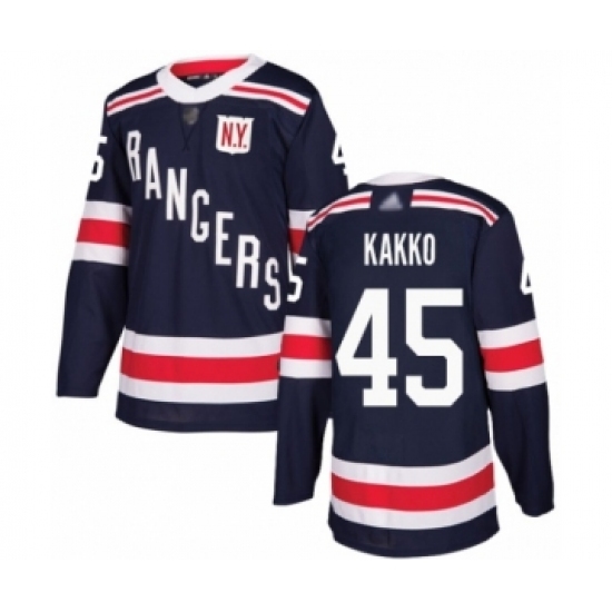 Men's New York Rangers #45 Kaapo Kakko Authentic Navy Blue 2018 Winter Classic Hockey Jersey Men's New York Rangers #45 Kaapo Kakko Authentic Navy Blue 2018 Winter Classic Hockey Jersey