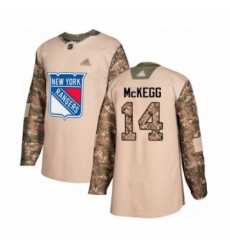 Men's New York Rangers #14 Greg McKegg Authentic Camo Veterans Day Practice Hockey Jersey