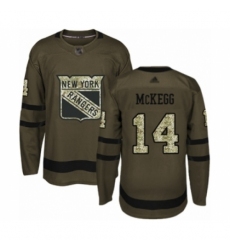 Men's New York Rangers #14 Greg McKegg Authentic Green Salute to Service Hockey Jersey