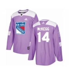 Men's New York Rangers #14 Greg McKegg Authentic Purple Fights Cancer Practice Hockey Jersey
