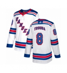 Men's New York Rangers #8 Jacob Trouba Authentic White Away Hockey Jersey
