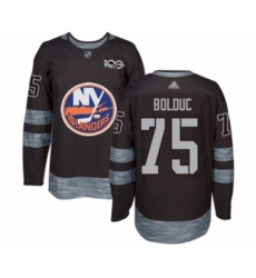 Men's New York Islanders #75 Samuel Bolduc Authentic Black 1917-2017 100th Anniversary Hockey Jersey